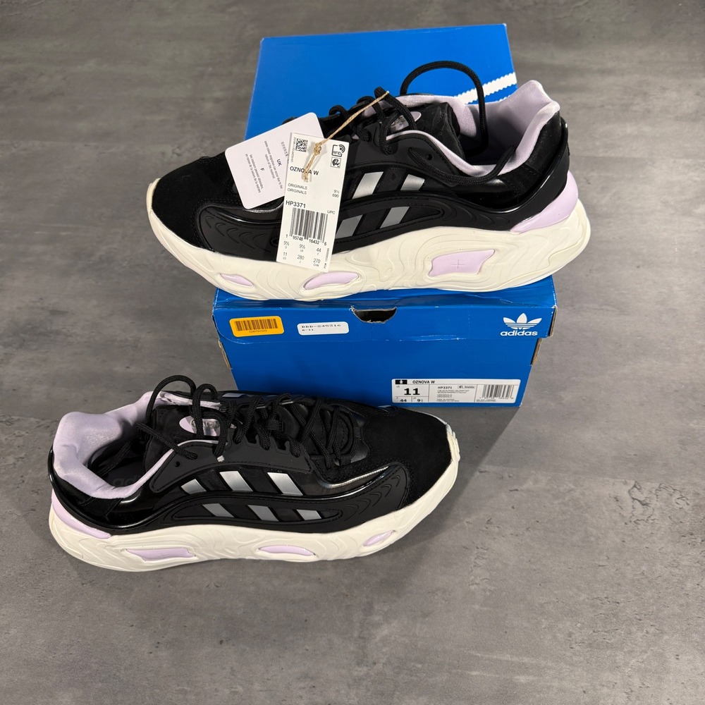 Adidas Oznova W Women 11 Men 10 Black Lilac Silver Metallic Sneakers HP3371